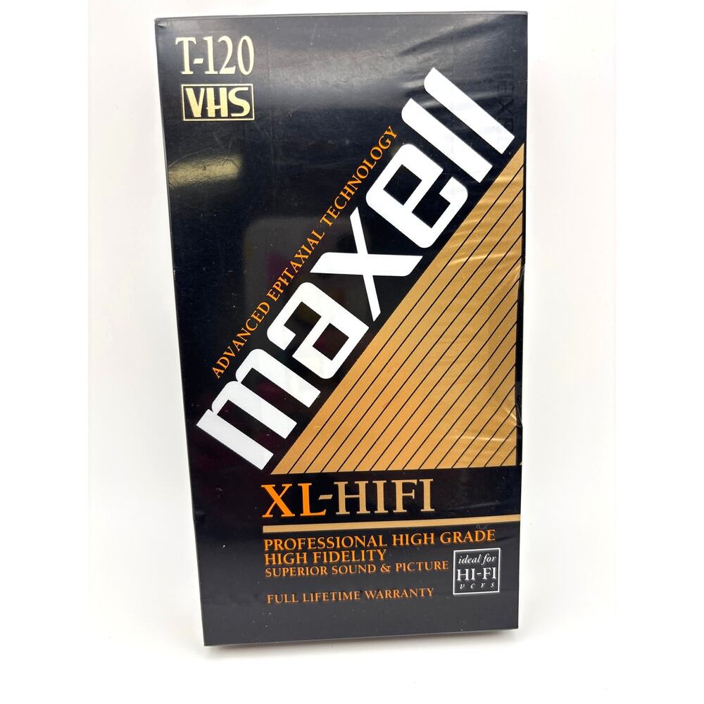 Vintage SEALED Blank Maxell XL HiFi T-120 VHS Videocassette Tape For VCRs